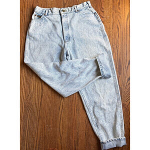 Lee Acid Wash Jeans High Rise Tapered Leg Late 80s Early 90s Vintage Denim 31/30